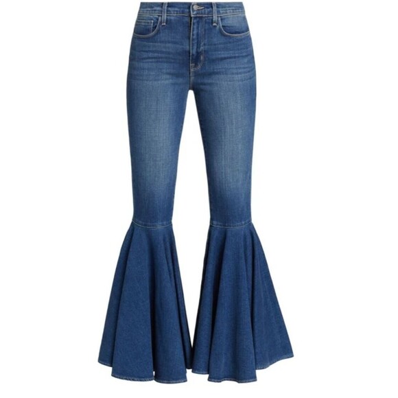 L'Agence Sevyn Mid-Rise Stretch Ultra Flare Jeans Size 25 Festival Bell Bottoms - Picture 3 of 10